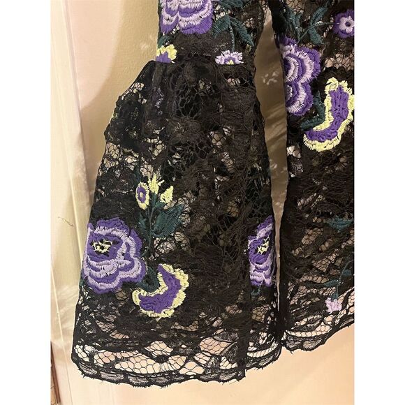 Closet London Women's Floral Lace High Neck Blouse Size 6 Steampunk Romantic - Picture 5 of 11